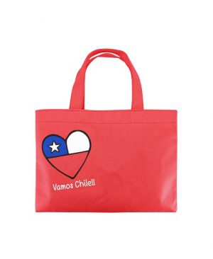 bolsa ecologica Vamos Chile pequeña rojo