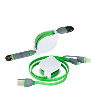 Connector Multicargador Retractil verde