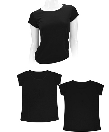 Polera Manga Corta Mujer-Negro Polera Manga Corta Mujer-Negro