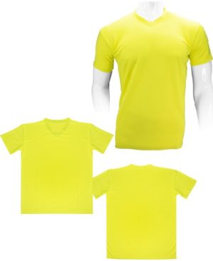 Polera Manga Corta Poliéster Hombre-amarillo_fluor