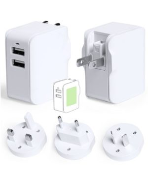 Adaptador viaje con doble salida USB blanco_full