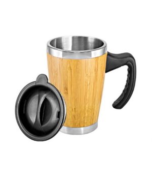 Mug de Bamboo con Asa Plastica tapa