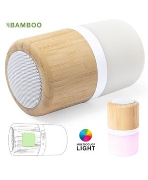 Parlante bluetooth carcasa de bambu -lado full