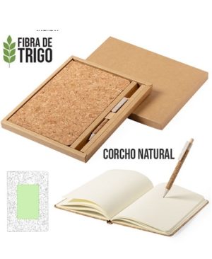 Set bloc de notas Minsor de corcho natural -USOS