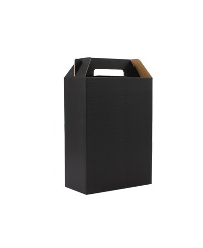 Caja autoarmable con asas, 26x35x13 cm_Kraft natural
