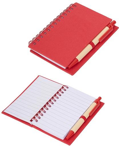 Cuaderno con lapiz rojo