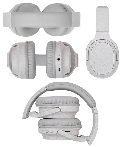 Auriculares color kaki tipo centillo con Micrófonos-lado