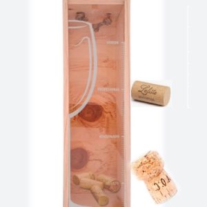 CAJA MADERA 1 VINO TAPA ACRILICA BOTA CORCHO
